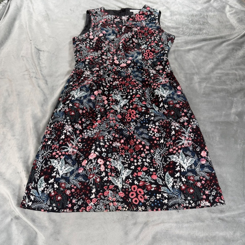 H&M Dress Womens Size 4 Sheath Sleeveless Pink Floral Boho Zip Back Lined